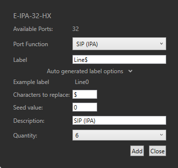 Create SIP ports
